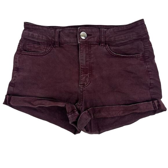 American Eagle Women's Hi-Rise Shortie size 4 Maroon - Picture 2 of 8